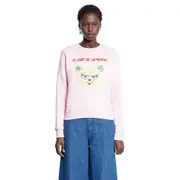 [VALENTINO] Le Chat De La Maison Cotton Sweatshirt Pink