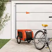 Generic Pet Bike Trailer Orange and Black Oxford Fabric and Iron,93998