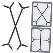 Bed Sheet Holder Straps - Sheet Straps Adjustable Bed Sheet Black 2pcs Set