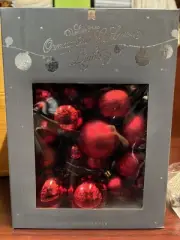 NEW Pottery Barn Red Ornament Garland Christmas String Lights White LED 6' NIB