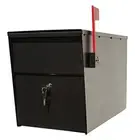 LSLM 2000 LetterSentry Galvanized Steel Locking Post Mount Rust Proof Mailbox Bl