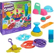 Kinetic Sand Ultimate Sandisfying Set, 2lb of Pink, Yellow and Teal Play Sand, 10 Molds and Tools, Sensory Toys for Kids Ages 3+