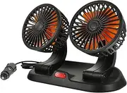 SHINEOFI Car Dual Head Fan Adjustable Cooling Fan for Vehicles Multi Functional Design for Cars and Trucks for Strollers for Comfort the Road