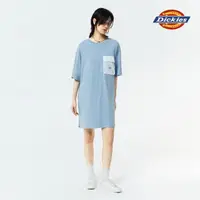 在飛比找momo購物網優惠-【Dickies】女款淺灰藍純棉胸前撞色立體口袋連身裙｜DK