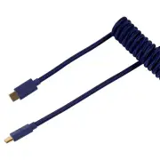 Keychron Custom Coiled Cable Aviator USB-C Cable with USB-A Adapter (Blue)