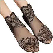 [Generic] Scarf Stand Fashion Women Lace Soft Elastic Transparent Sock Sheer Socks Ankle Sock Slippers Toddler Slipper Socks Girls
