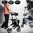 Folding Rollator Walker Aluminium Walking Frame Mobility Aid Lightweight 4 Wheel