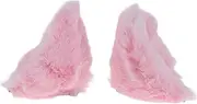 X AUTOHAUX Motorcycle Helmet Accessories Decoration Side Cat Ears for Motorcycle Bicycle Skiing Helmets Pink Plush Stickers 1 Set