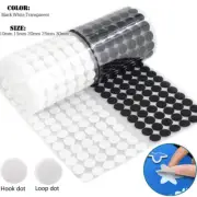 Hook & Loop Sticky Self Adhesive Round Dots 10,15,20,25,30mm Clear, Black, White