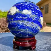 5.15LB Natural Lapis lazuli Sphere Quartz Crystal Ball Reiki healing+base