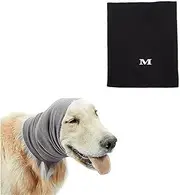 Quiet Ears Dog Hoodies Hat for Noise Protection - Calming Hood No Flap Ear Wraps Cover Muffs for Dogs (Black, M)
