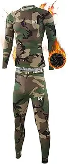 [MEETYOO] Men's Thermal Underwear Set, Sport Long Johns Base Layer for Male, Winter Gear Compression Suits for Skiing Running