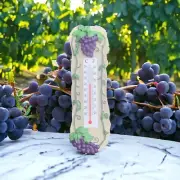 Ceramic Grape & Vine Motif Wall Thermometer
