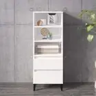 vidaXL Highboard High Gloss White 40x36x110 cm Engineered Wood BMG