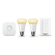 Philips Hue Wi-Fi Starter Kit/White E27 LED Light Bulb/2.0 Bridge/Dimmer Switch