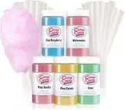 Cotton Candy Express Floss Sugar Variety Pack with 5 - 11Oz Plastic Jars