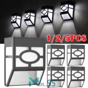 LED Solar Fence Lights Outdoor Dusk to Dawn Wall Light Garden Pathway Deck Lamp