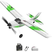 RC Plane Trainer 3CH Remote Control Airplane with Prop Saver, 6 Axis Gyro Stabilizer and 3 Modes to Fly for Beginners, Men Women, Boys and Kids, Green