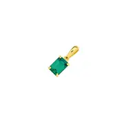 9ct Gold Created Emerald Pendant in Green