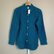 NWT Boys GAP Long Sleeve Gingham Plaid Button Up Shirt, XXL (14-16)
