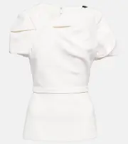 [Safiyaa] Safiyaa Peplum crêpe top AU 6 white