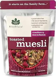 brookfarm Toasted Macadamia Muesli with Cranberry, 500 g