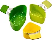 BEALIFE Non-Stick Silicone Saucepan Divider Steamer Basket Cooking Easy to Clean and Maintain Triple Divider Nest Steamer