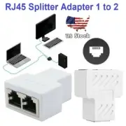 RJ45 Splitter Adapter Ethernet Cable 1to2 Ways Dual Female Port CAT5/6/7 LAN