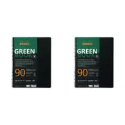 2x Rhodia A4+ Rhodiactive GreenBook Wirebound Stationery Notebook Ruled Black