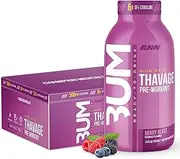 RAW Bum Thavage Berry Blast Pre-Workout Energy Drink 12 x 355ml