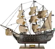 SAILINGSTORY Wooden Pirate Ship Model Black Pearl Model Ship Sailboat Decor Sea