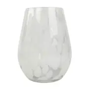 Urban Tommy Speckle 17cm Glass Flower Vase Home Decorative Display Medium White