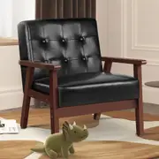ALFORDSON Wooden Armchair Lounge Accent Chair Black Brown