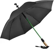 [Colaxi] Cane Umbrella Walking Sticks Cane Heavy Duty Frame Rainproof Crutch Umbrella Sun Rain Umbrella for Men Women Outdoor Summer Mountaineering