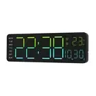 Large RGB Digital Clock with Remote Control Temperature Date Week USB Powered
