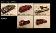 Lot of 5 Burago 1:43 Diecast Corvette Mustang Mini Cooper S with boxes