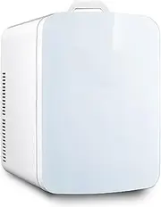 22L Mini Fridge for Bedrooms Portable Refrigerator Freestanding Quiet Food Heater & Beverage Cooler for Car/Camping/Travel AC+DC Power (Color : Silver, Size : Dual core)