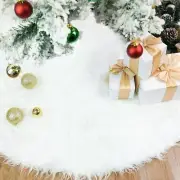 48" Faux Fur Christmas Tree Skirt Snowy White Plush Velvet Skirt. New. No tags