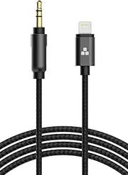 (Apple MFI Certified) iPhone Aux Lightning Cord to Male 3.5mm Auxiliary Cable (iPhone Audio Link to Car Jack, Headphones & Speakers) (Black)