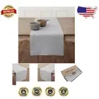 Handcrafted Soft Grey Linen Table Runner - 14 x 90 Inches with Classic Hemstitch
