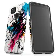 For Google Pixel 4a Tough Protective Cover, Dark Splatter