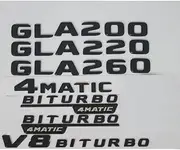 NCKNVGZBZZ Flat Matte Black Trunk Letters Badges Emblems Sticker for W156 GLA200 GLA220 GLA250 GLA260 V8 BITURBO 4MATIC (4MATIC,Matte Black) Badge Decals(GLA250)
