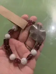 Handmade Purple White Beaded Bracelet Mixed Elastic Boho Bohemian Gift Jewelry