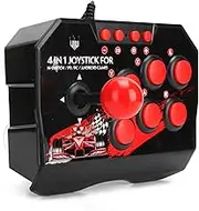 Dilwe Joystick Machine for Switch/PC/PS3, Fight Stick with USB Connection, Wired Joystick, Game Accessories, Spherical Metal Joystick and 6 Round Control Buttons