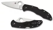Spyderco Delica 4 Lightweight Black FRN Flat Ground Plain Edge Knife C11FPBK NEW