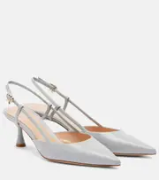 [Gianvito Rossi] Gianvito Rossi Ascent 55 leather slingback pumps AU 9 grey