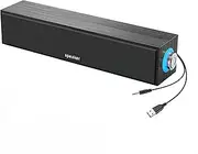 Computer Speakers,Wooden Multimedia Digital Speaker,USB Powered 3.5mm AUX PC Speakers,Surround Sound Portable Computer Sound Bar Speaker for Desktop Laptop (Black)