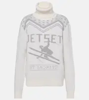 [Jet Set] Jet Set Wool intarsia turtleneck sweater AU 14 white