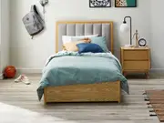 Evita Bed Frame with Gas Lift Base - Double / Dove Grey