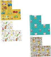 MOLUCKFU Animal Print Birthday Wrapping Paper Roll Diy Book Cover Paper for Kid's Party